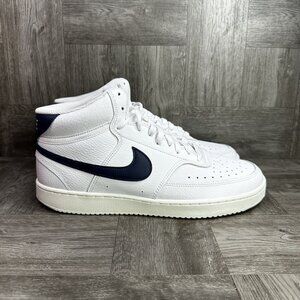 Nike Court Vision Mid Women's size 11 White Blue Hightop Shoes CD5436-109